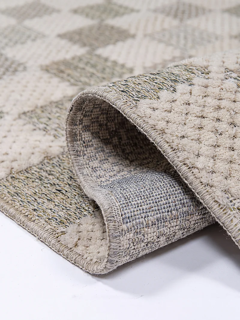 Flachgewebe-Teppich Schachbrett · 80 % Baumwolle · waschbar bei 30 °C