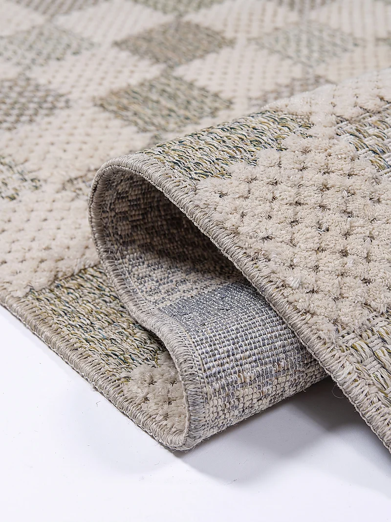 Flachgewebe-Teppich Schachbrett · 80 % Baumwolle · waschbar bei 30 °C