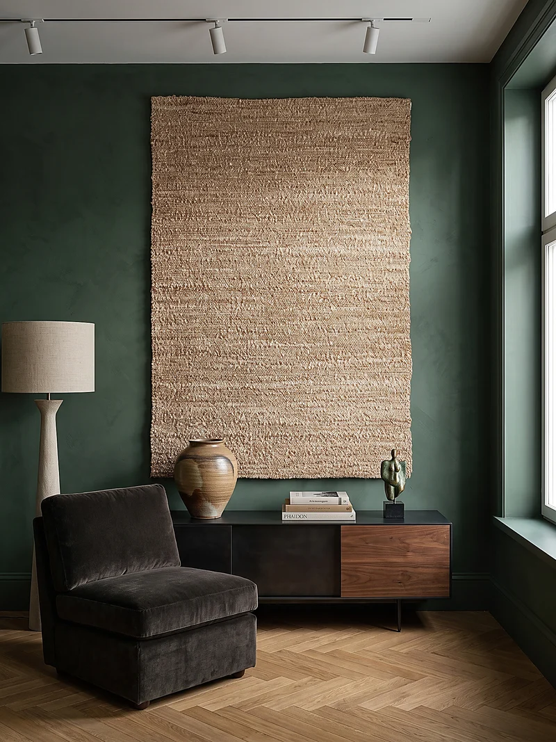 Kurzflor-Teppich Bouclé-Melange · 100 % Polyester · handgewebt, 10 mm Flor