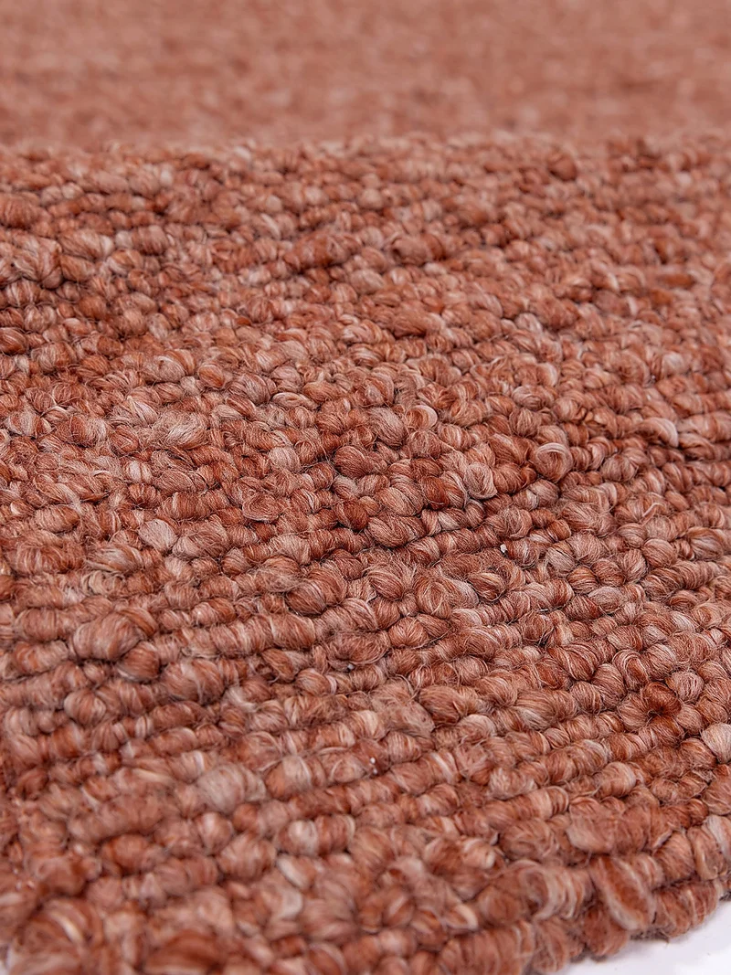 Kurzflor-Teppich Bouclé-Melange · 100 % Polyester · handgewebt, 10 mm Flor