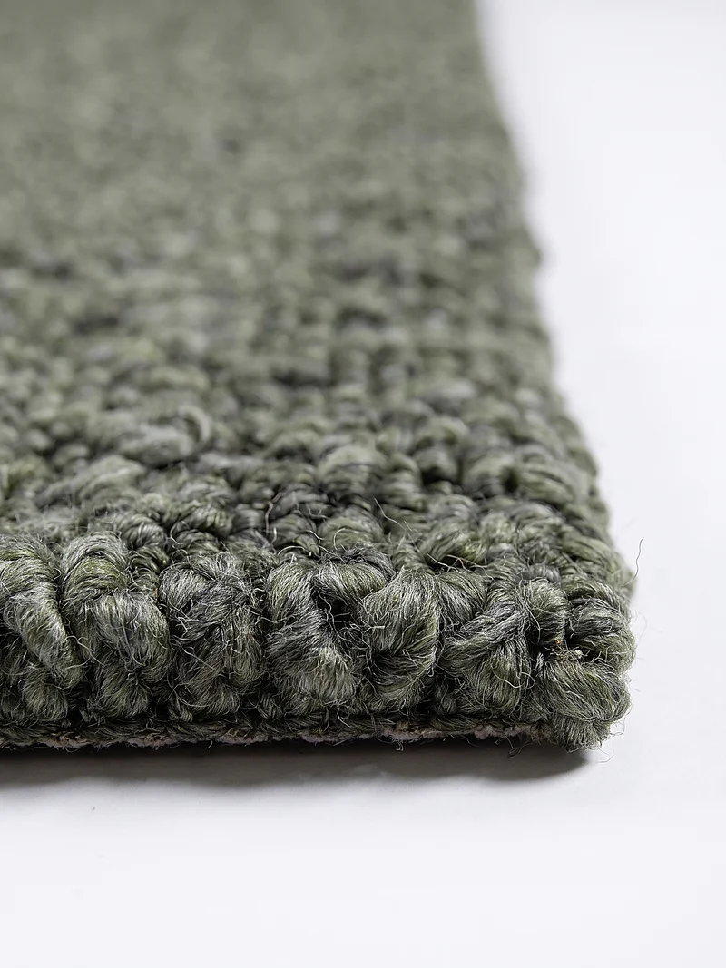 Kurzflor-Teppich Bouclé-Melange · 100 % Polyester · handgewebt, 10 mm Flor