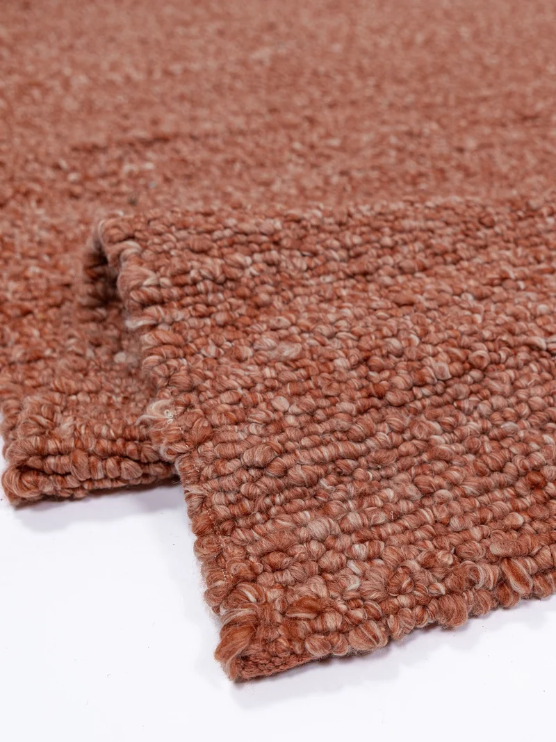 Kurzflor-Teppich Bouclé-Melange · 100 % Polyester · handgewebt, 10 mm Flor