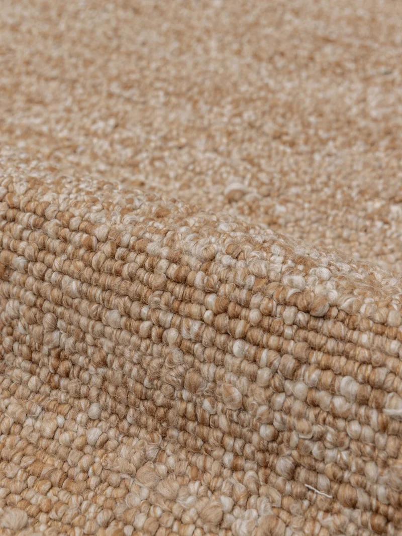 Kurzflor-Teppich Bouclé-Melange · 100 % Polyester · handgewebt, 10 mm Flor