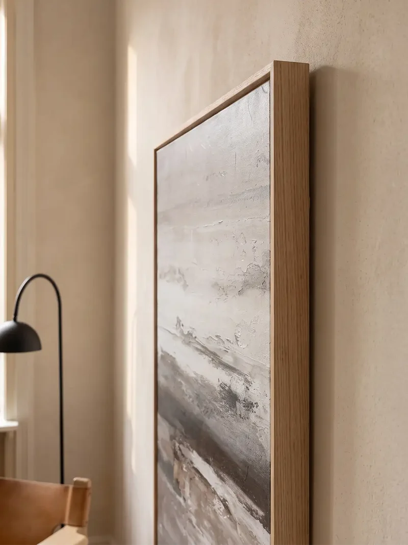 Subtle Tension – Abstraktes Leinwandbild, minimalistisch, gerahmt, 78 x 100 cm