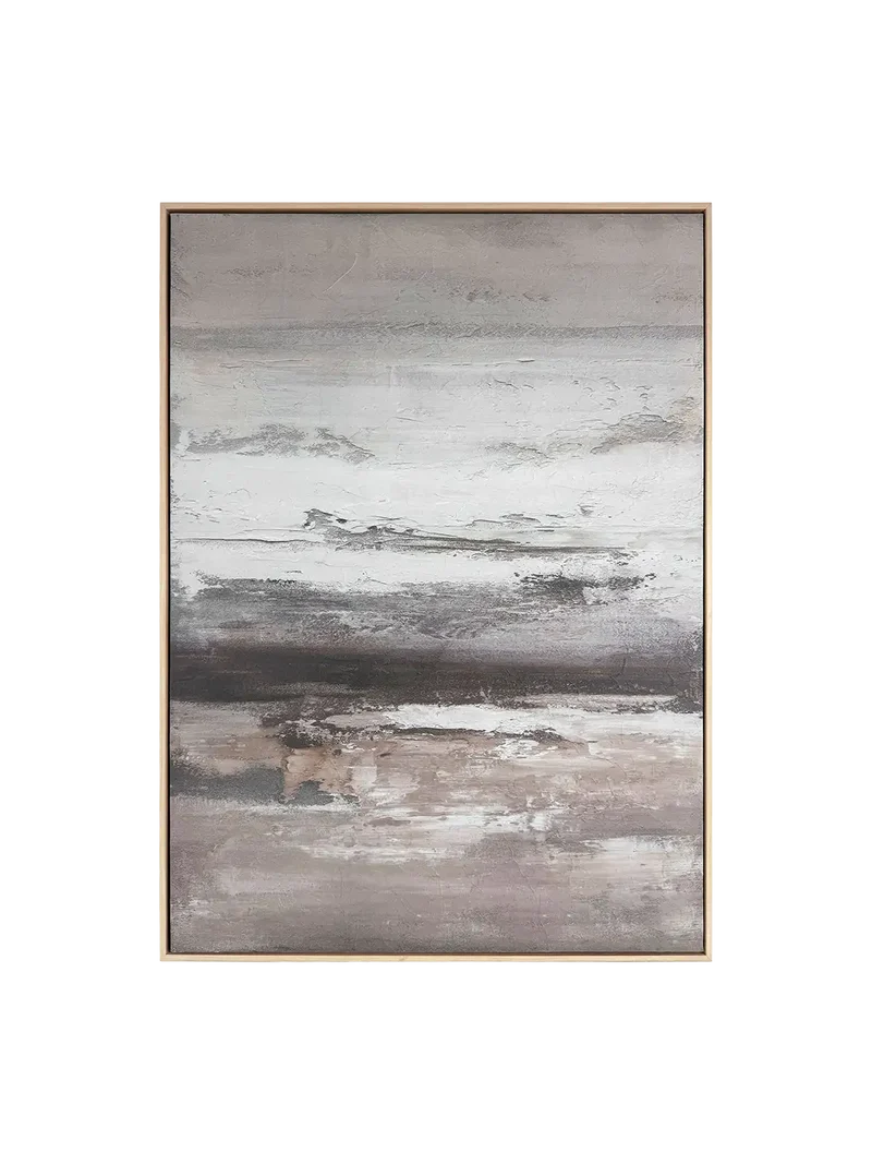 Horizon Depths – Abstraktes Leinwandbild Horizont, gerahmt, 78 x 100 cm