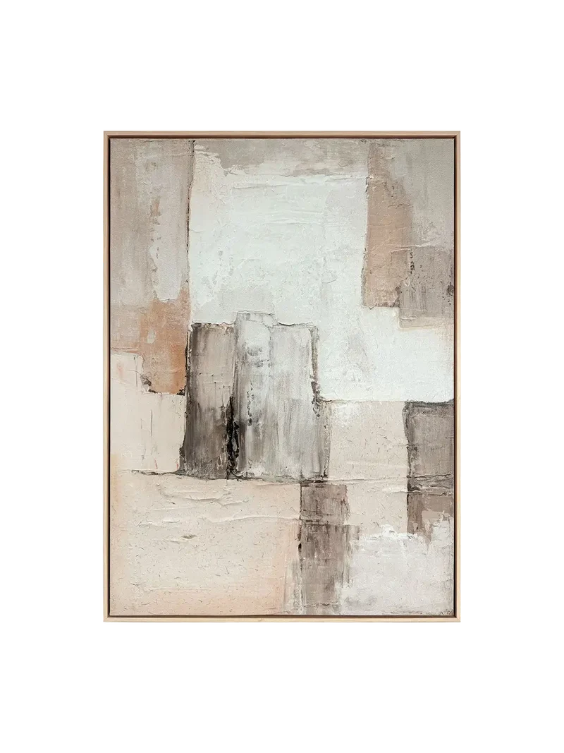 Solid Layers – Abstraktes Leinwandbild mit Farbflächen, gerahmt, 78 x 100 cm