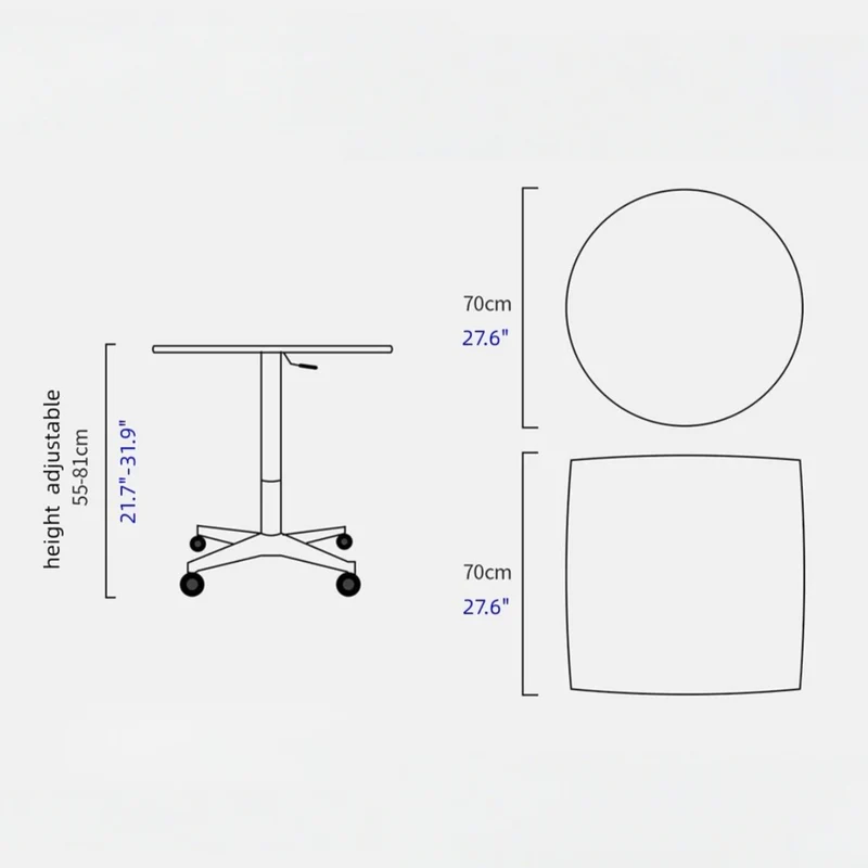 Höhenverstellbarer Couchtisch aus Massivholz mit Universalrollen