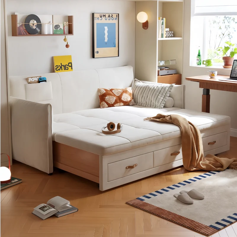 Modernes Polsterschlafsofa mit Stauschubladen darunter