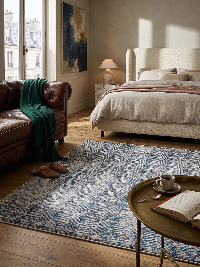 Kurzflor-Teppich Chevron · 100 % Polyester, gewebt · 7 mm Flor