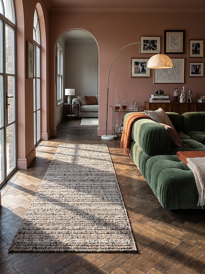 Bouclé-Teppich meliert in Naturtönen · 12 mm Schlingenflor, Jute-Rücken