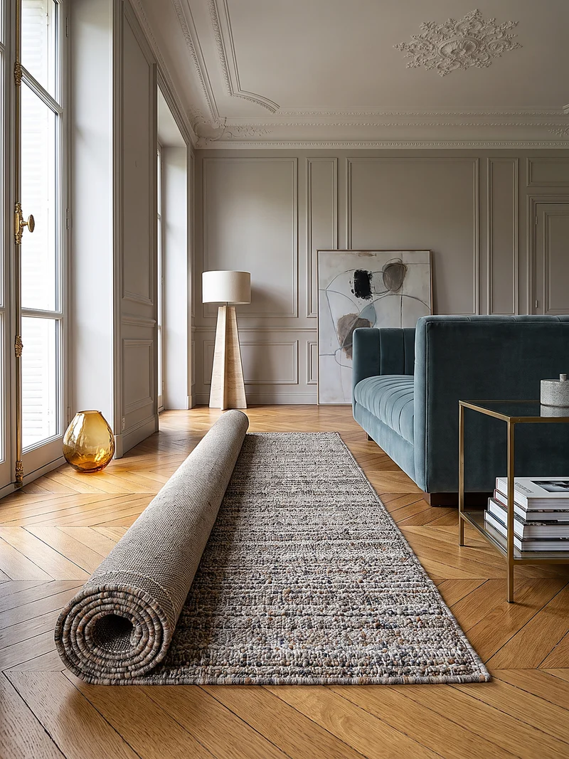 Bouclé-Teppich meliert in Naturtönen · 12 mm Schlingenflor, Jute-Rücken