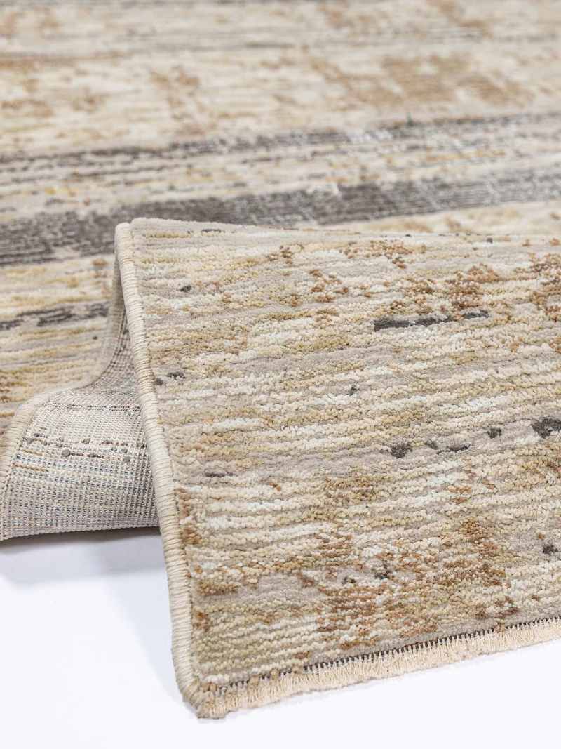 Streifenteppich abstrakt · 100 % Polyester gewebt · 7 mm Kurzflor