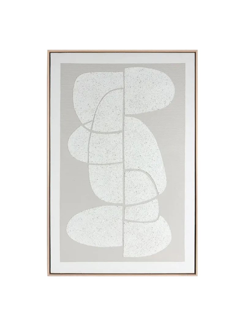 Abstract Ease – Abstraktes Mixed-Media-Wandbild, gerahmt, 78 x 118 cm