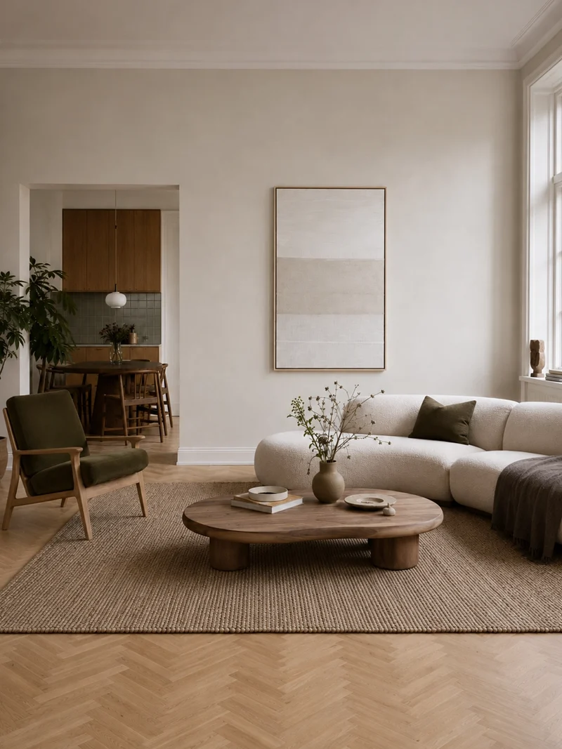 Linen Lines – Mixed-Media-Wandbild in Leinenoptik, gerahmt, 78 x 118 cm
