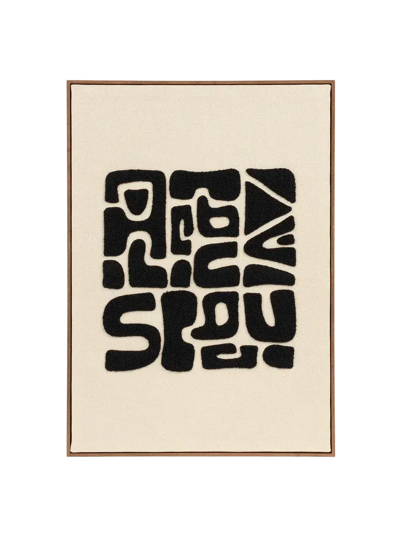 Tine Wanddekoration getuftet, schwarz/braun – 50x70 cm