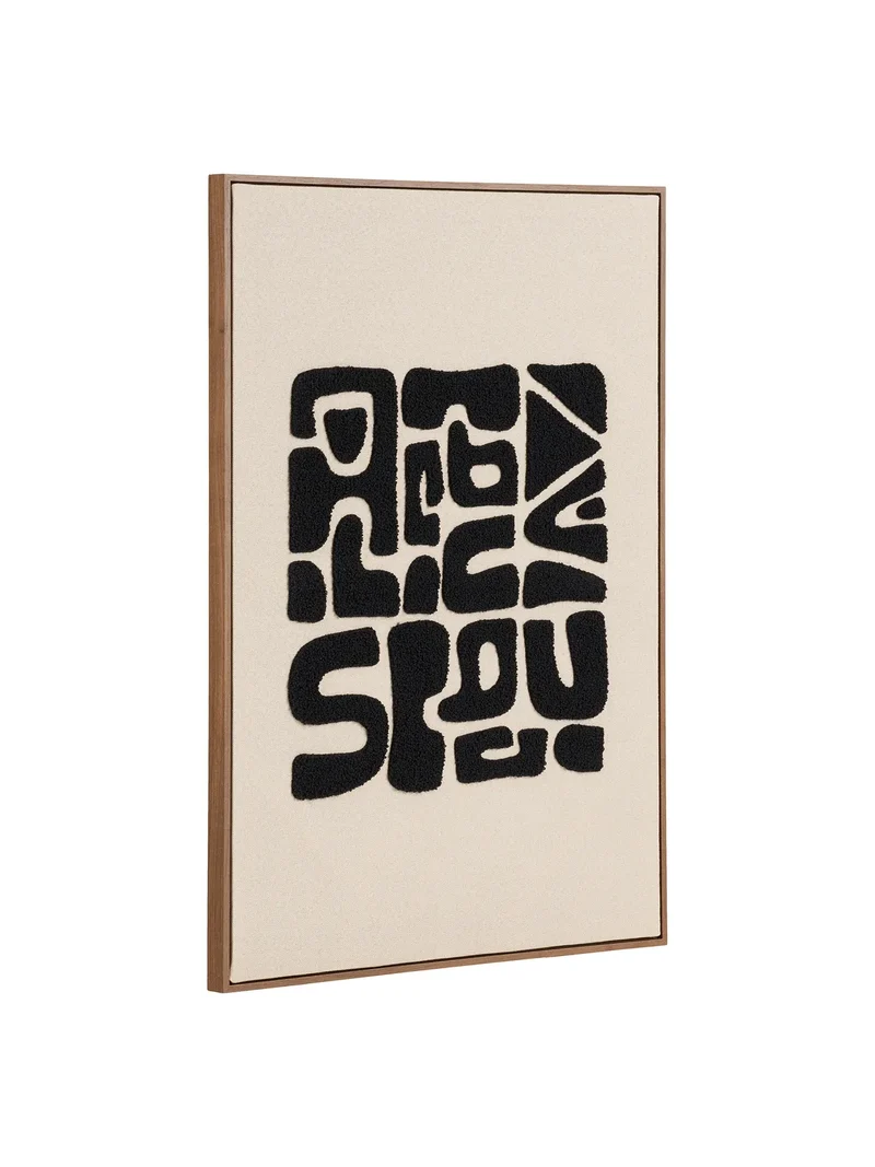 Tine Wanddekoration getuftet, schwarz/braun – 50x70 cm
