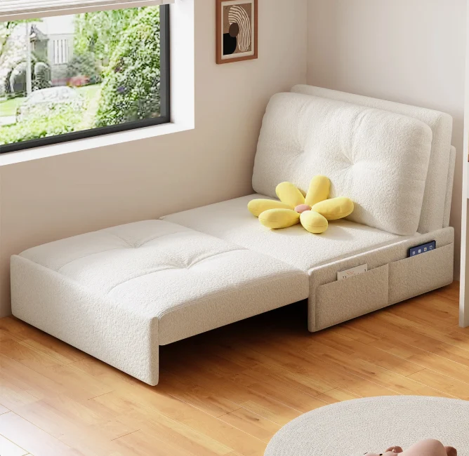 3-in-1-Schlafsofa aus Samtstoff mit Stauraum darunter
