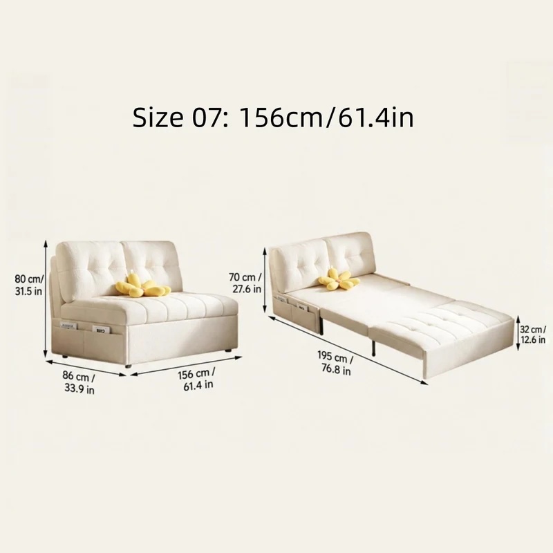3-in-1-Schlafsofa aus Samtstoff mit Stauraum darunter