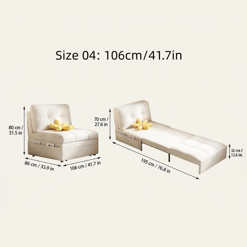 3-in-1-Schlafsofa aus Samtstoff mit Stauraum darunter