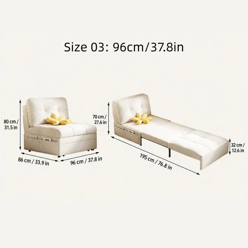 3-in-1-Schlafsofa aus Samtstoff mit Stauraum darunter