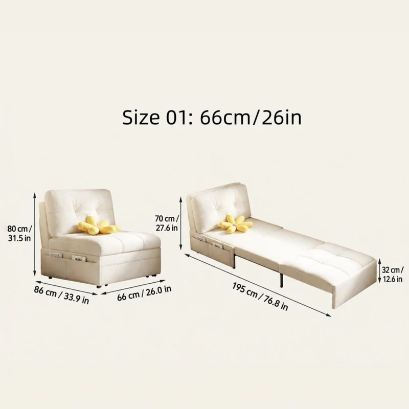 3-in-1-Schlafsofa aus Samtstoff mit Stauraum darunter