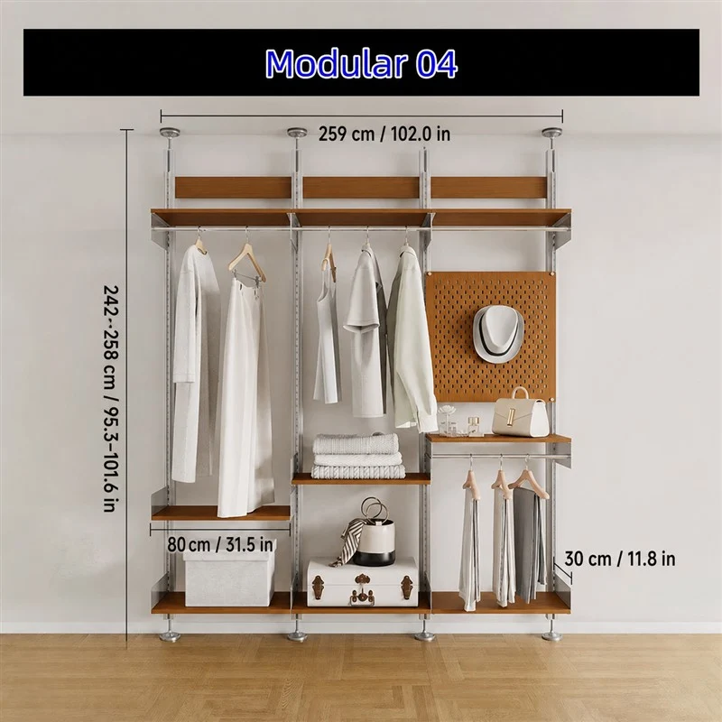Bohrfreies modulares Regalsystem vom Boden bis zur Decke 80