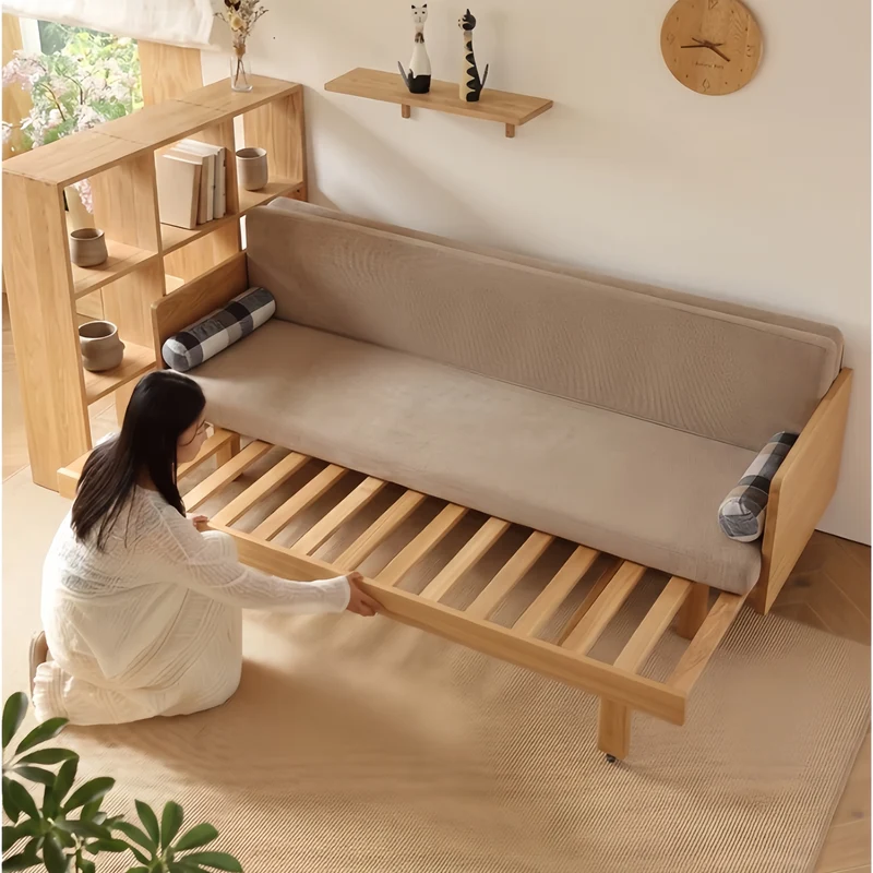 Japandi Massivholzrahmen Tatami-Schlafsofa