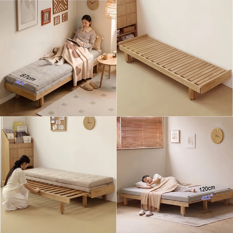 Japandi Massivholzrahmen Tatami-Schlafsofa