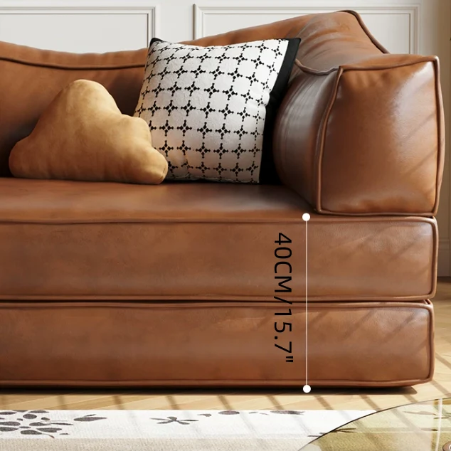 Modulares Schlafsofa aus geöltem und gewachstem Leder ohne Knochen