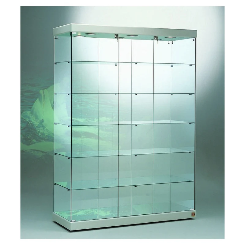 Casa Padrino Luxus Ladenvitrine 143 x 53 cm H. 200 cm mit 6 LED-Spots - Ladeneinrichtung - Boutique Möbel - Made in Italy