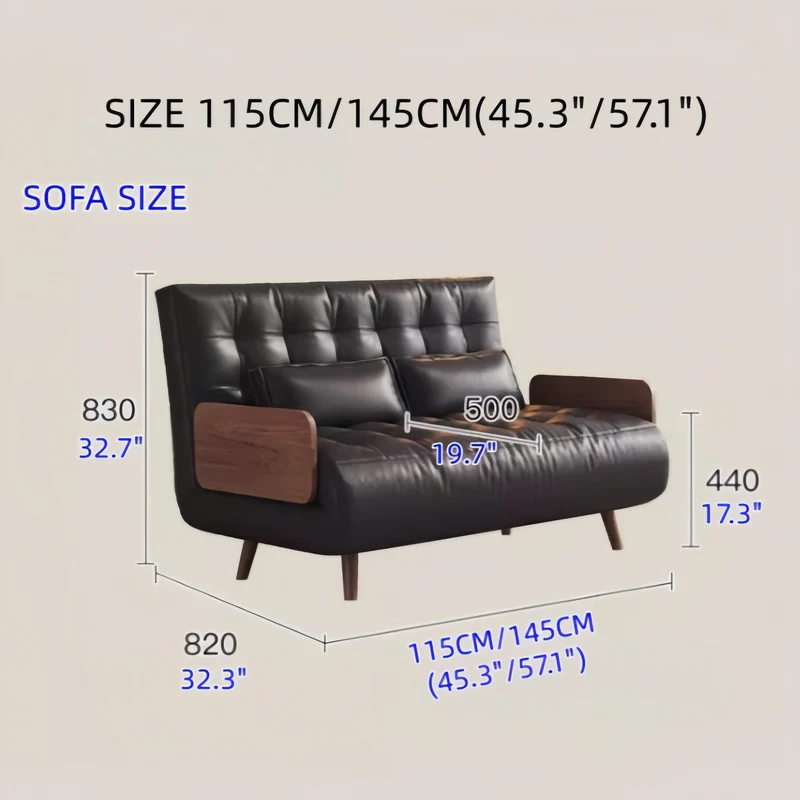 3-in-1-Schlafsofa aus Kunstleder