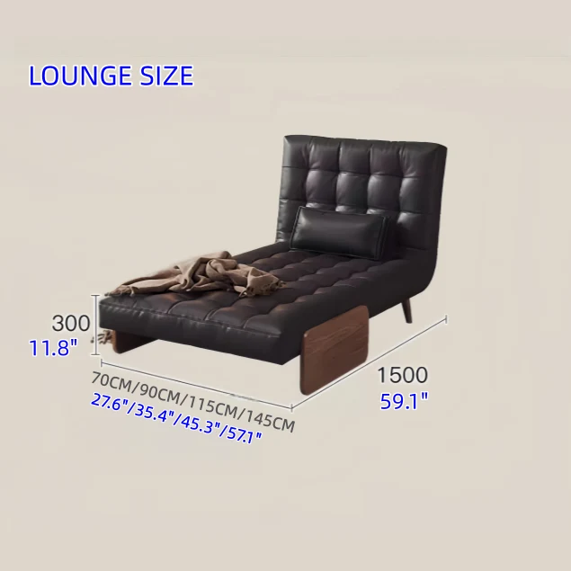 3-in-1-Schlafsofa aus Kunstleder