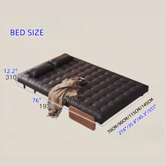 3-in-1-Schlafsofa aus Kunstleder