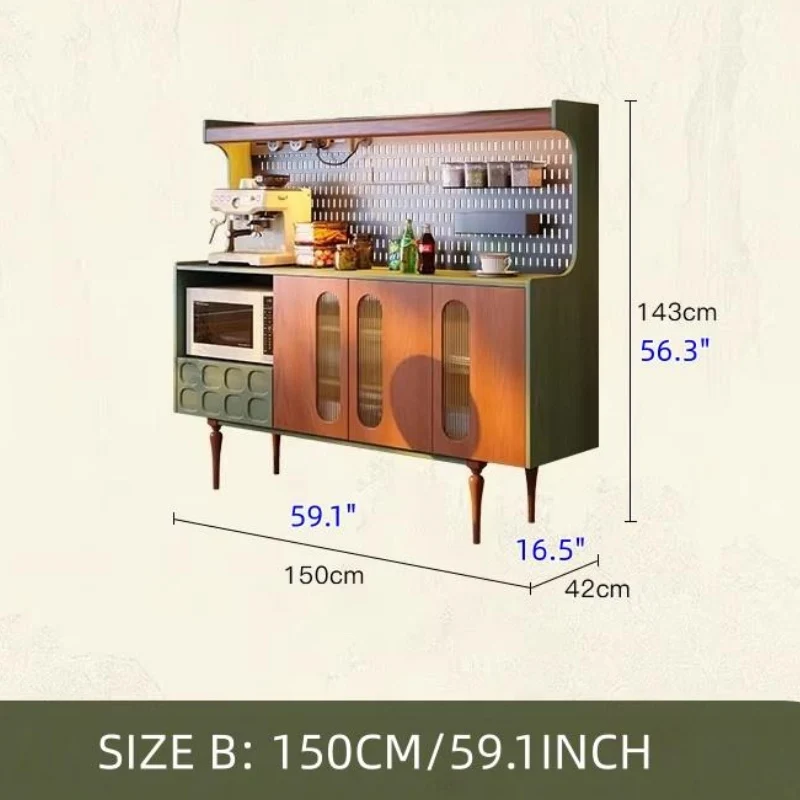 Nordisches Retro-Sideboard aus Massivholz mit selbstgestaltbarer Lochwand