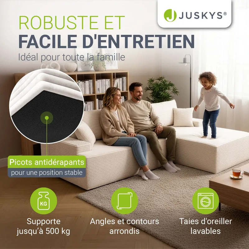 Sofa Coredo mit Cord Bezug & Dekokissen