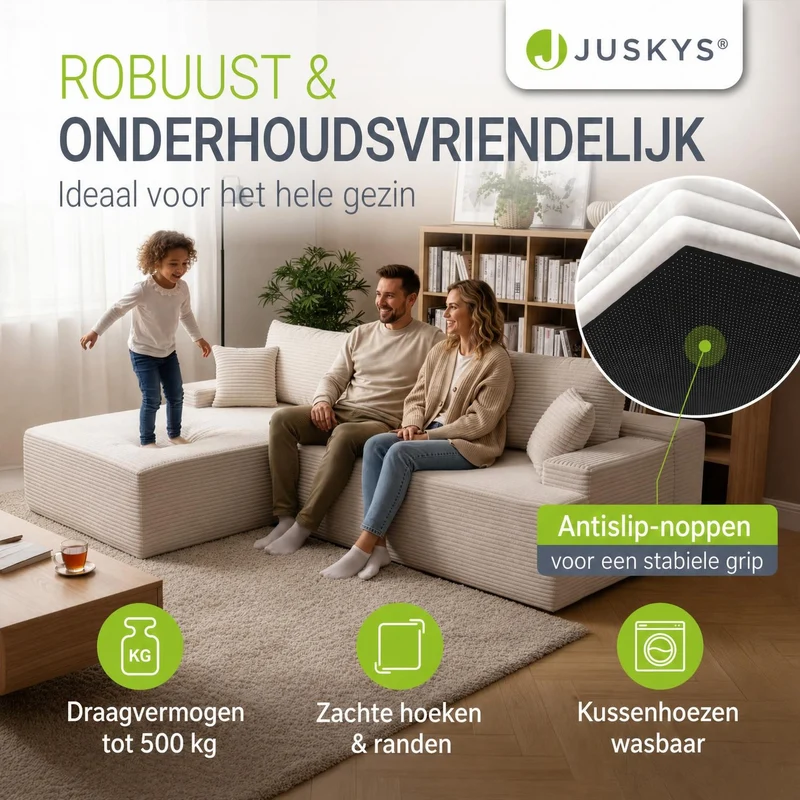 Sofa Coredo mit Cord Bezug & Dekokissen