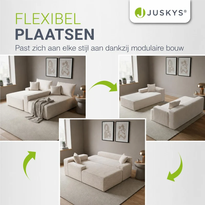 Sofa Coredo mit Cord Bezug & Dekokissen