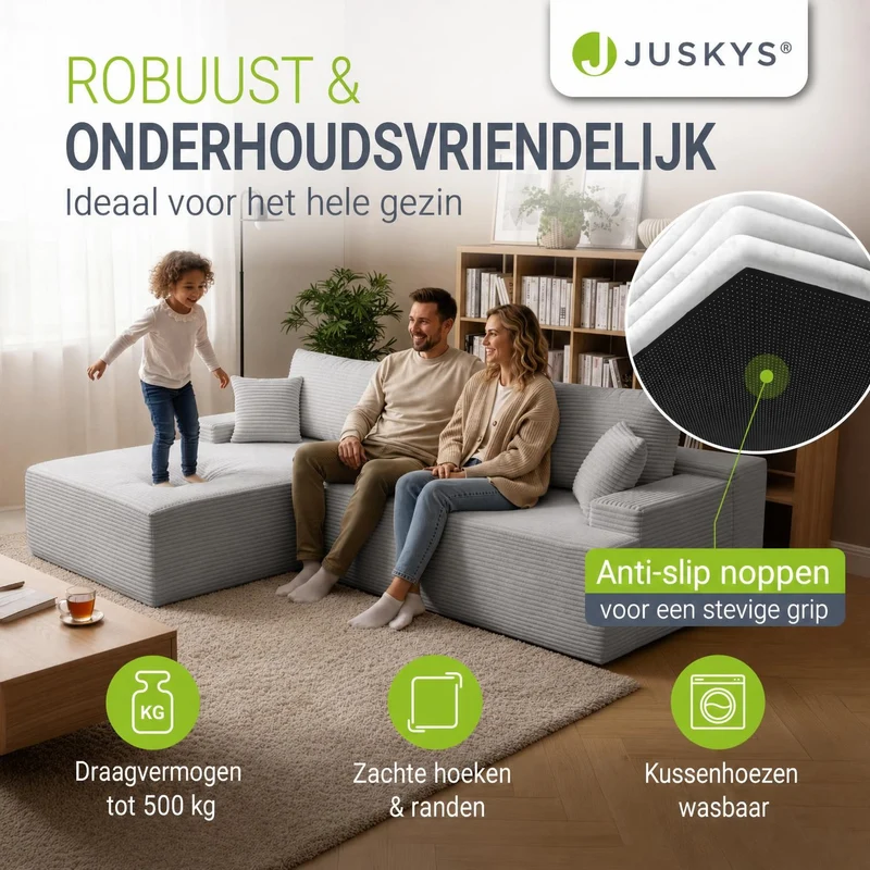 Sofa Coredo mit Cord Bezug & Dekokissen
