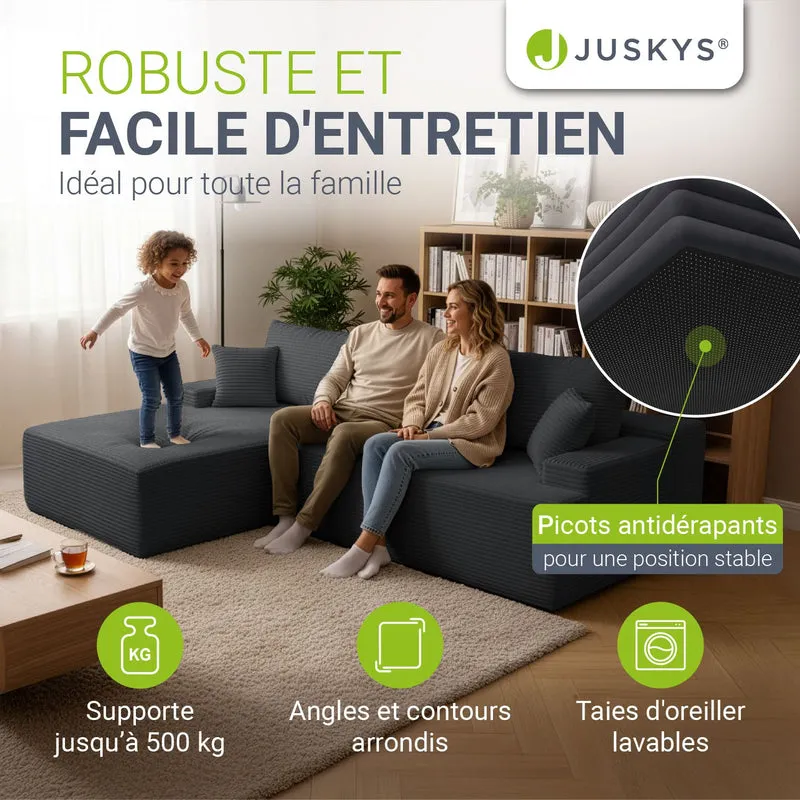 Sofa Coredo mit Cord Bezug & Dekokissen
