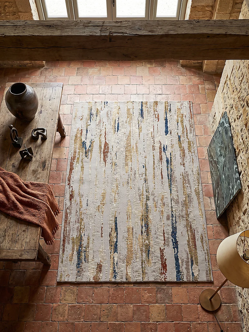 Kurzflor-Teppich abstrakt · 100 % Polyester, maschinell gewebt · 7 mm Flor