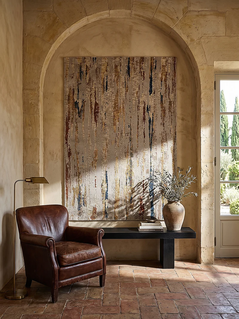Kurzflor-Teppich abstrakt · 100 % Polyester, maschinell gewebt · 7 mm Flor
