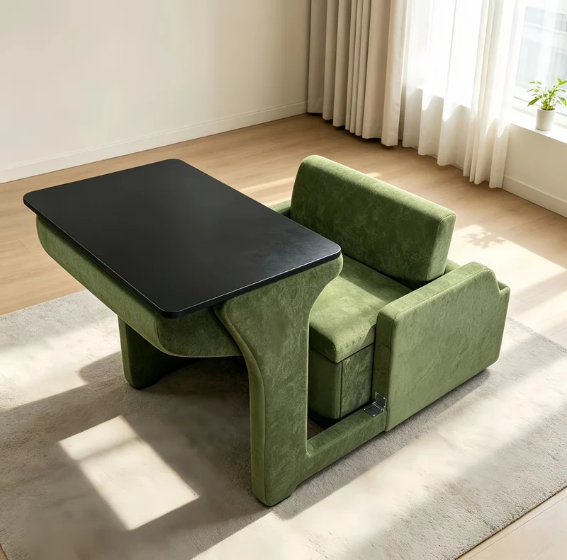 Schlafsofa mit klappbarem Schreibtisch