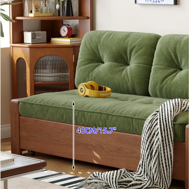 3-in-1-Schlafsofa aus Chenille-Stoff mit integriertem Stauraum