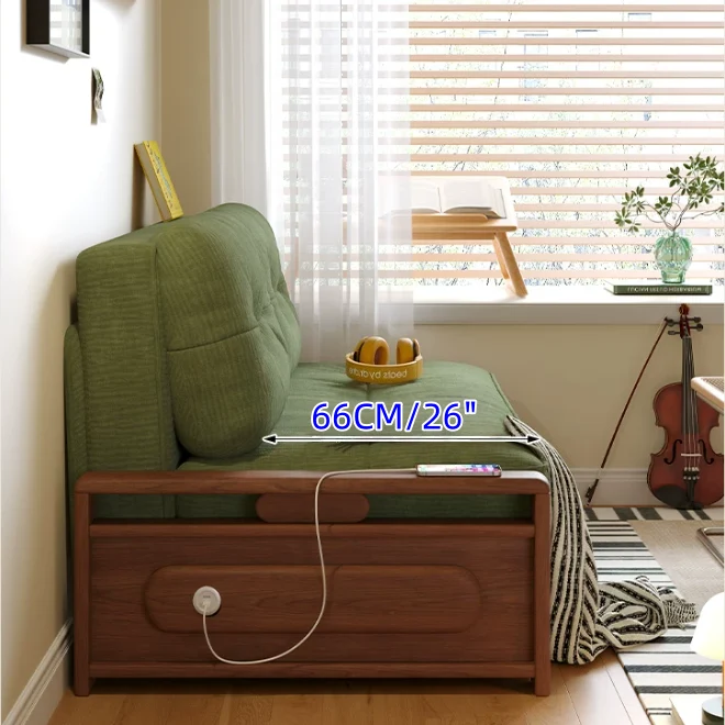 3-in-1-Schlafsofa aus Chenille-Stoff mit integriertem Stauraum