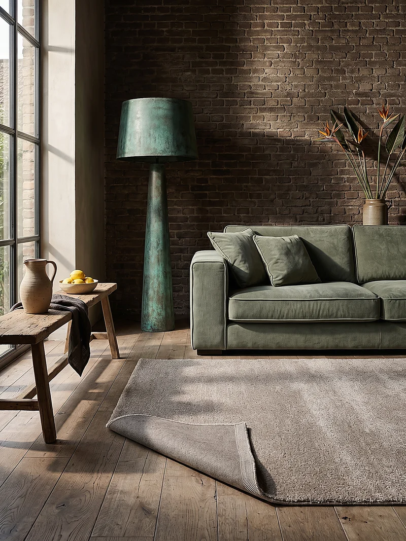 Hochflor-Teppich Uni - Polyester, 26 mm Gesamthöhe
