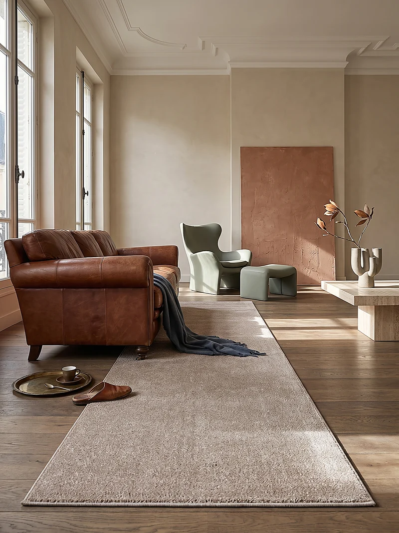 Hochflor-Teppich Uni - Polyester, 26 mm Gesamthöhe