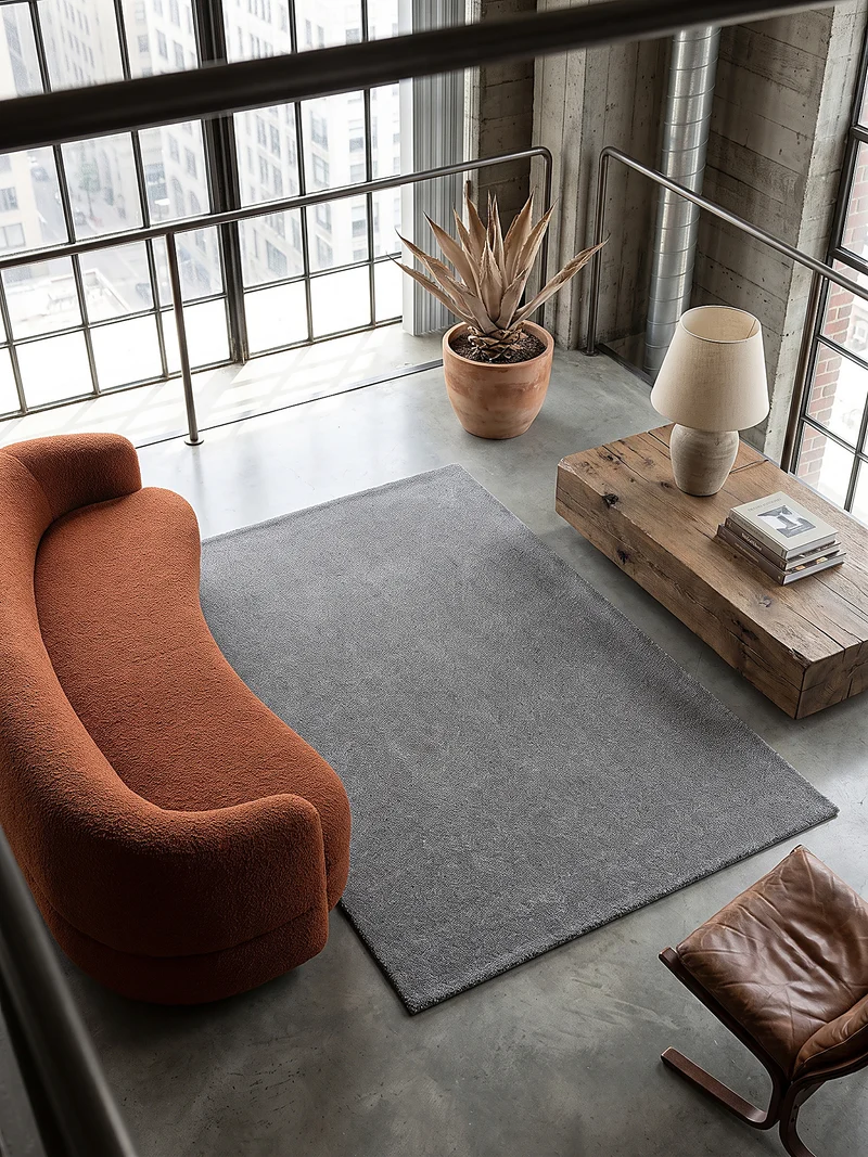 Hochflor-Teppich Uni - Polyester, 26 mm Gesamthöhe