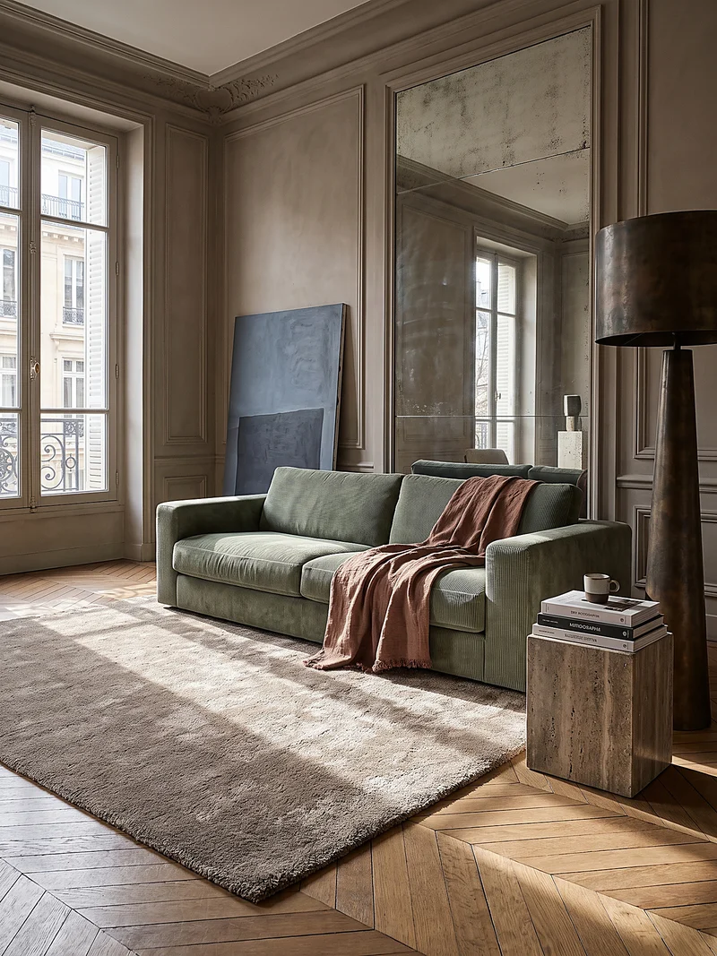 Hochflor-Teppich Uni - Polyester, 26 mm Gesamthöhe