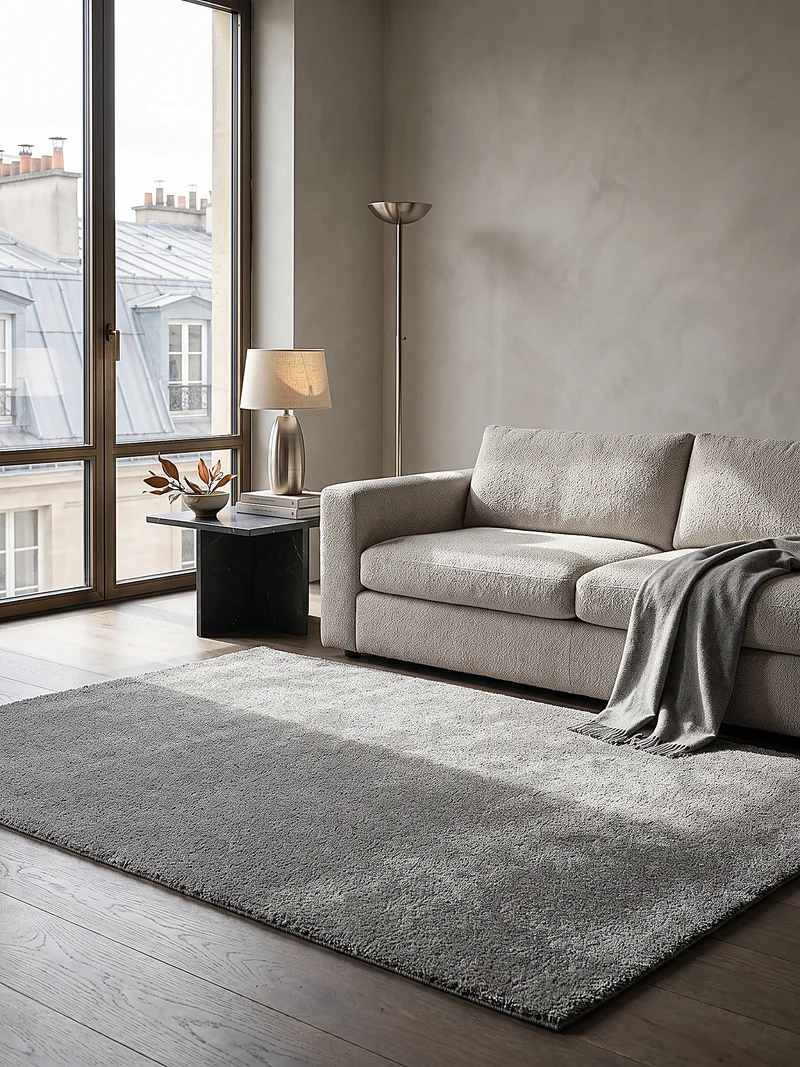 Hochflor-Teppich Uni - Polyester, 26 mm Gesamthöhe