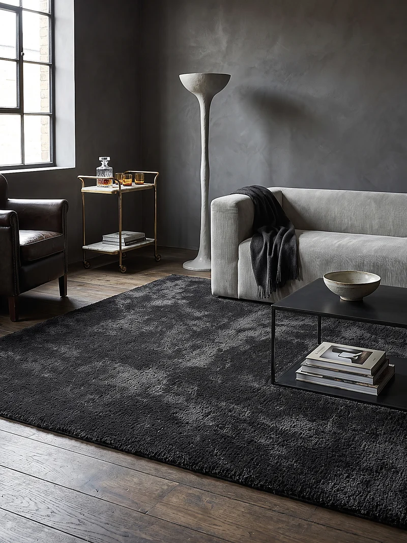 Hochflor-Teppich Uni - Polyester, 26 mm Gesamthöhe